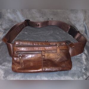 Elegant Brown Leather Belt Bag for Men